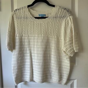 ❤️🔥Draper James - Ivory Short Sleeve Sweater - XL